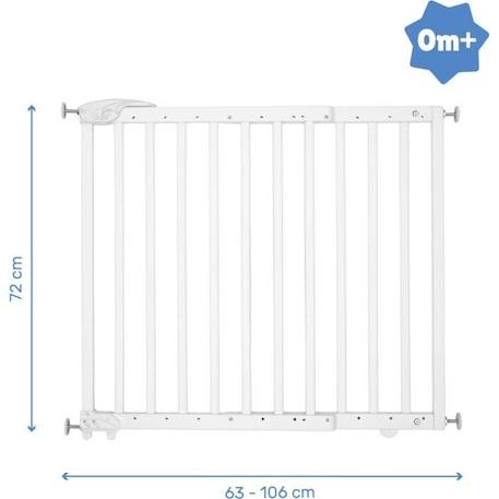 Badabulle Barrière de sécurité extensible Deco Pop Blanc 63-106 cm BLANC 4 - vertbaudet enfant 
