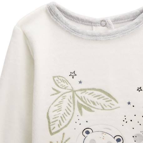 Pyjama bébé 2 pièces en velours Tropic Moon BLANC 4 - vertbaudet enfant 