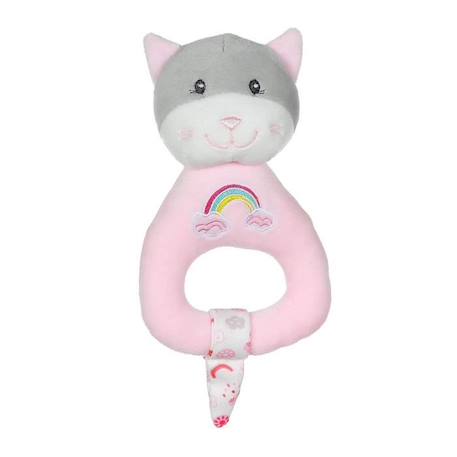 Hochet peluche chat rose - GIPSY - 13 cm - pour bébé dès la naissance ROSE 1 - vertbaudet enfant 