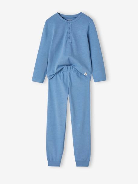 Pyjama garçon en maille flammée bleu jean 1 - vertbaudet enfant 