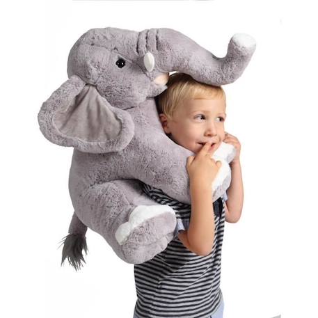 Peluche - Gipsy Toys - Eléphant assis - 50cm GRIS 2 - vertbaudet enfant 