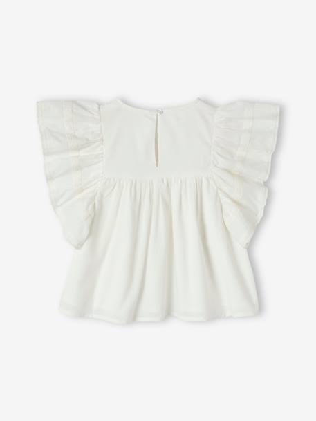 Blouse brodée à volants fille écru 3 - vertbaudet enfant 