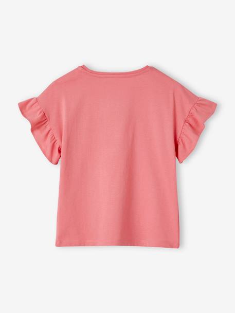 Tee-shirt motif à sequins fille écru+fraise+mandarine 5 - vertbaudet enfant 