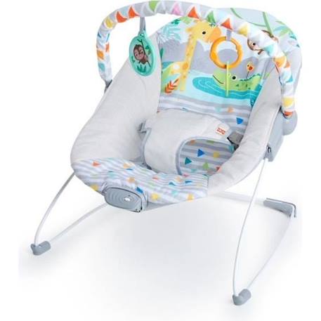 Transat pour bébé - BRIGHT STARTS - Safari Fun™ - Vibrant - Avec jouets suspendus - Harnais 3 points GRIS 1 - vertbaudet enfant 