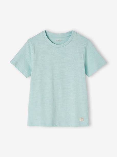 T-shirt Basics personnalisable garçon manches courtes blanc+BLEU+bordeaux+mandarine+marine+sauge+turquoise 41 - vertbaudet enfant 