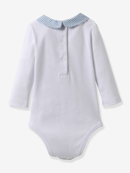 Body col rayé bébé coton biologique CYRILLUS rayé bleu 2 - vertbaudet enfant 