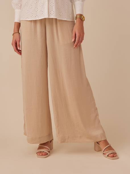Pantalon de grossesse fluide style palazzo sable 3 - vertbaudet enfant 