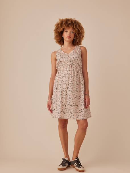 Robe de grossesse motifs fleurs irisés sable 2 - vertbaudet enfant 