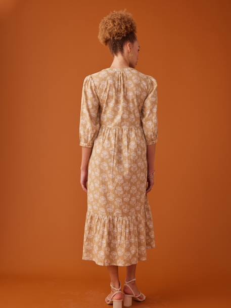 Robe longue boutonnée esprit bohème jaune 2 - vertbaudet enfant 