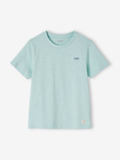 T-shirt garçon personnalisable manches courtes aubergine+blanc+BLEU+rouge+sauge+turquoise 37 - vertbaudet enfant 