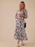 Robe longue grossesse esprit bohème boutonnée bleu roi+grenadine+noir 1 - vertbaudet enfant 