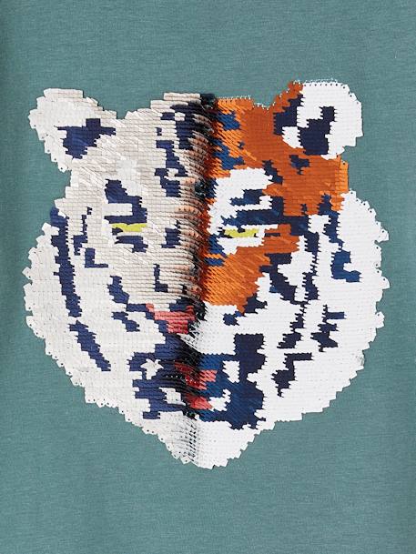 Tee-shirt garçon motif à sequins réversibles blanc+bleu nuit+bleu océan+écru+vert d'eau 32 - vertbaudet enfant 