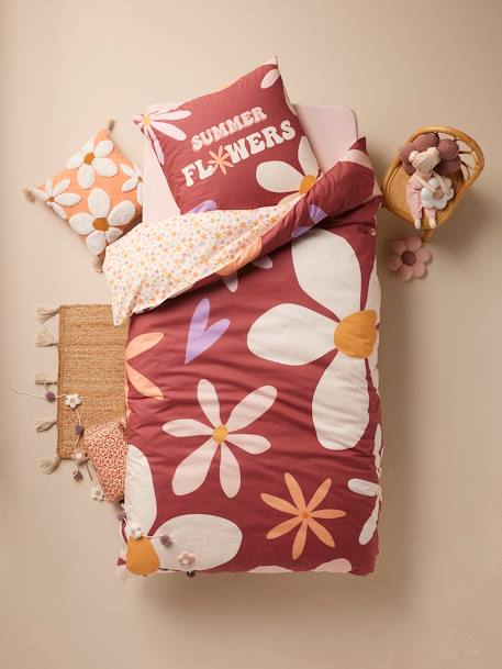 Parure housse de couette et taie d'oreiller IBIZA, avec coton recyclé multicolore 1 - vertbaudet enfant 