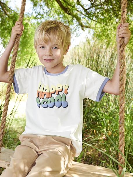Tee-shirt motif 'Happy & cool' garçon sable 1 - vertbaudet enfant 