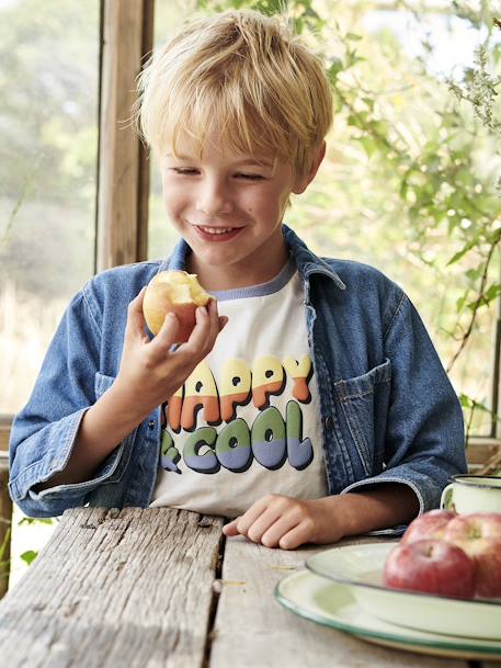 Tee-shirt motif 'Happy & cool' garçon sable 2 - vertbaudet enfant 