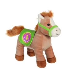 Jouet-Premier âge-Peluches-Gipsy Toys - Race Poneez Sonore n°9 - 22cm - Marron Dossard Vert