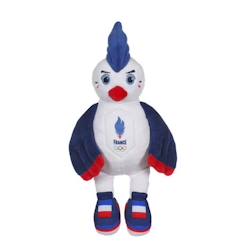 Jouet-Premier âge-Gipsy Toys - Coq Peluche - Equipe de France Olympique - Peluche Officielle Sous Licence - 24 cm assis