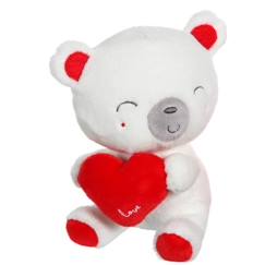 Jouet-Gipsy Toys - Cuty Love - Peluche - 14 cm - Ours Blanc & Rouge