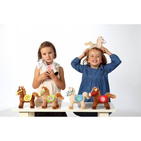 Gipsy Toys - Race Poneez Sonore n°5 - 22cm - Marron Dossard Bleu MARRON 3 - vertbaudet enfant 