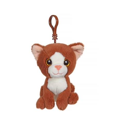 Fille-Accessoires-Gipsy Toys - Porte-clés en Peluche - Chat - 12 cm - Marron & Blanc