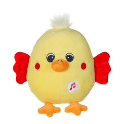 Jouet-Premier âge-Peluches-Gipsy Toys - Funny Eggs Sonores - 15 cm - Poussin Jaune & Rouge
