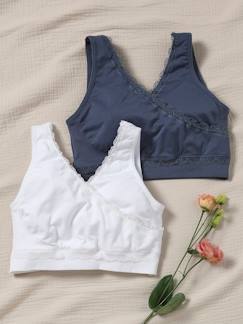 Lot de 2 brassières croisées grossesse et allaitement finition dentelle  - vertbaudet enfant