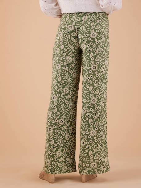Pantalon fluide grossesse motif fleurs vert 3 - vertbaudet enfant 