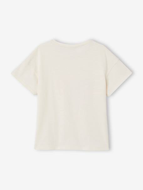 T-shirt fille animation relief et détails irisés fille abricot+bleu ciel+écru+encre+rayé marine+vert amande 9 - vertbaudet enfant 
