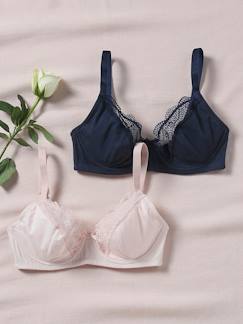Vêtements de grossesse-Lot de 2 soutiens-gorge grossesse coton biologique et dentelle