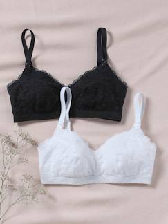 Lot de 2 brassières d'allaitement microfibre et dentelle  - vertbaudet enfant