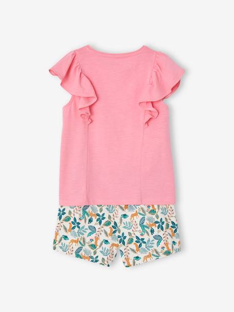 Ensemble tee-shirt et short fille rose+rose pâle+vert d'eau 4 - vertbaudet enfant 