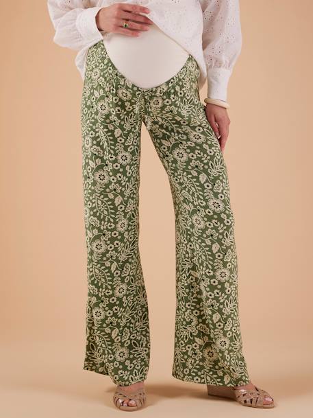 Pantalon fluide grossesse motif fleurs vert 5 - vertbaudet enfant 