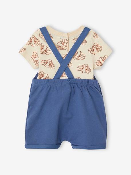 Ensemble bébé T-shirt + salopette short Disney® Le Roi Lion Ecru/indigo 4 - vertbaudet enfant 