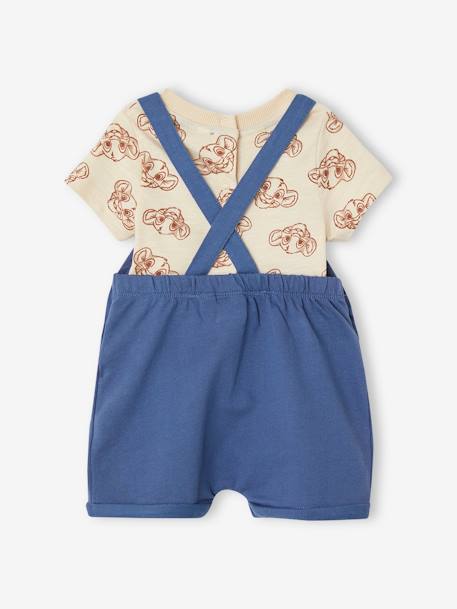 Ensemble bébé T-shirt + salopette short Disney Le Roi Lion Ecru/indigo 5 - vertbaudet enfant 