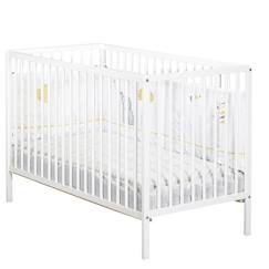 Chambre et rangement-Chambre-Lit bébé, lit enfant-Lit bébé - 120 x 60 cm - Babyprice First - Tout barreaux - En bois blanc