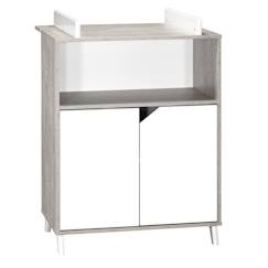 Commode à langer - Babyprice - Scandi gris - 2 portes - 1 niche - En bois  - vertbaudet enfant