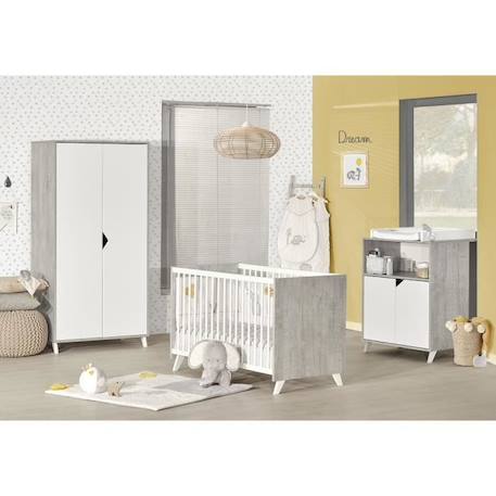 Lit bébé - 120 x 60 cm - Babyprice Scandi gris - En bois GRIS 3 - vertbaudet enfant 