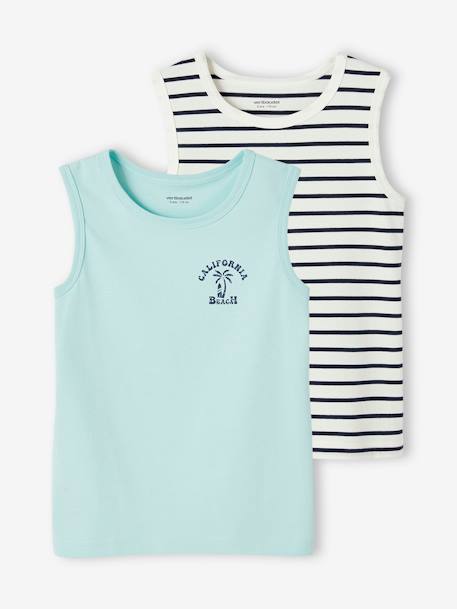 Lot de 2 débardeurs garçon lot jaune+lot vert 8 - vertbaudet enfant 