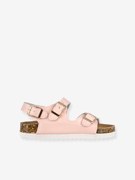 Sandales monochrome à 3 boucles fille rose 3 - vertbaudet enfant 