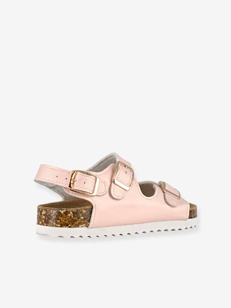 Sandales monochrome à 3 boucles fille rose 2 - vertbaudet enfant 