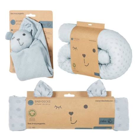 ROBA Coffret Bébé Lil Planet - 3 PCS - 1 Coussin Traversin + 1 Couverture + 1 Doudou - Cadeau de Naissance - Bleu Clair BLEU 3 - vertbaudet enfant 