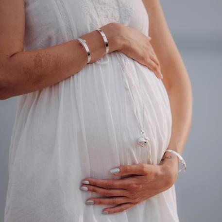 Bola de grossesse argent lisse avec chaîne - EVA (Pieds) - plaquée argent véritable - coffret cadeau femme enceinte GRIS 2 - vertbaudet enfant 