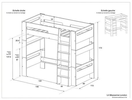 Lit mezzanine 90x190 LONDON - Blanc BLANC 6 - vertbaudet enfant 