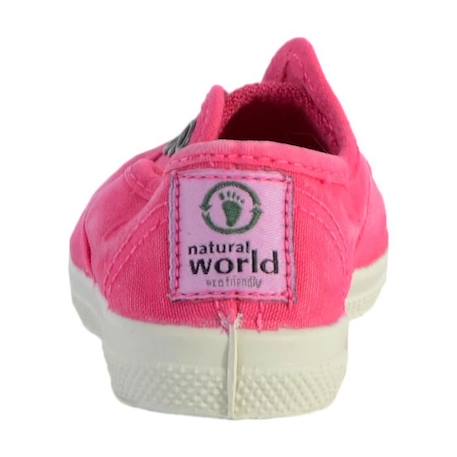Tennis Eco-Responsable Enfant Natural World Ingles - Fuchsia enz - A élastique - Textile ROSE 3 - vertbaudet enfant 