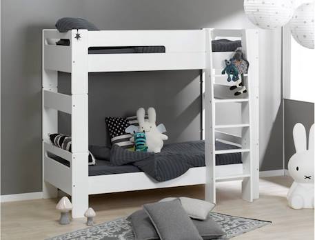 Lit mezzanine 90x190 LONDON - Blanc BLANC 5 - vertbaudet enfant 