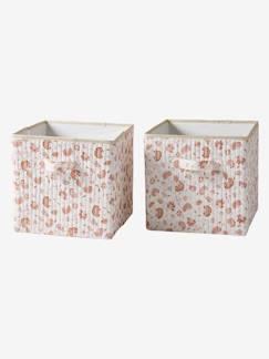 Chambre et rangement-Rangement-Lot de 2 bacs de rangement imprimé fleurs Indiennes Folk