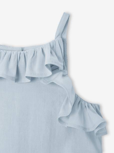 Ensemble bébé : blouse à bretelles + short brodé bleu glacier 7 - vertbaudet enfant 