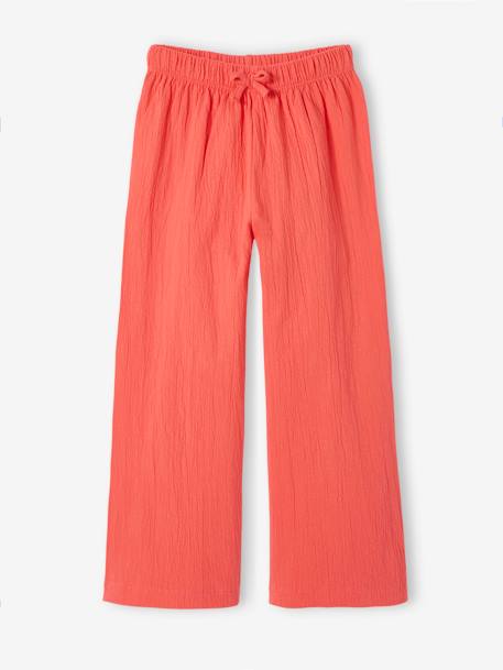 Pantalon large effet gaufré fille  - vertbaudet enfant