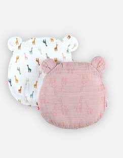 Coussin ergonomique en coton BIO avec 2 housses - NOUKIE'S - Imprimé girafes - Pour bébé fille dès 1 mois  - vertbaudet enfant