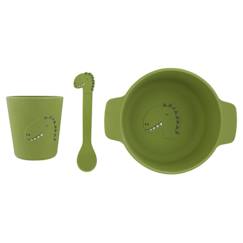 Puériculture-Repas-Vaisselle, coffret repas-Ensemble repas 3 pièces 1er âge Animal en silicone
